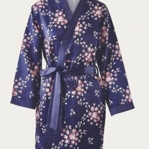 Morgan Lane blue floral Robe Sz S/M NEW
